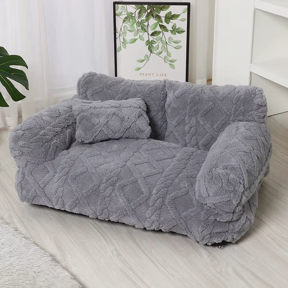 Winter Warmth Removable Washable Large Pet Bed Thickened Plush Sofa Bed Universal Pet Supplies