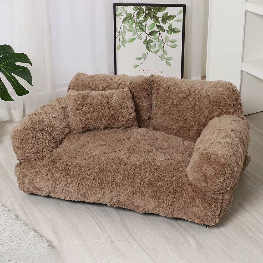 Winter Warmth Removable Washable Large Pet Bed Thickened Plush Sofa Bed Universal Pet Supplies